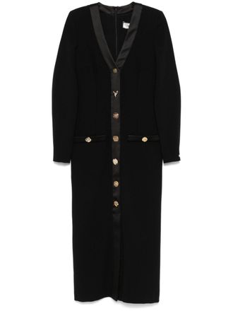 Nissa V-neck midi dress - women - Polyester/Viscose/Polyester/Spandex/Elastane - 40 - Black