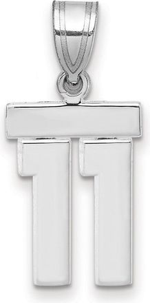 Diamond2Deal 14k White Gold Small Polished Number 11 Charm Pendant