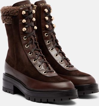 Aquazzura Very Cortina suede lace-up boots