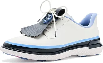 G/Fore Gallivan2r Tuxedo Stripe Kiltie Golf Shoes Womens Golf Shoes Snow/Twilight 1 : 10.5 M, Synthetic