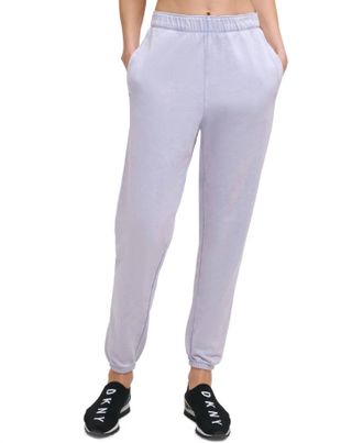 DKNY Activewear Cotton Jogger Pants In Pale Blue