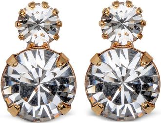 Jennifer Behr Mila crystal drop earrings - women - Brass/Crystal - One Size - Silver