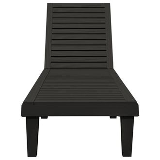 Berkfield Home Sun Lounger Black 155x58x83 cm Polypropylene | Size: 155 x 58 x 83 cm