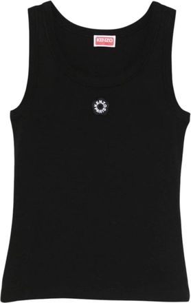 Kenzo Gots Boke Flower 2.0 Embroider - Dames - Tops zonder mouwen - Zwart - L - Tops