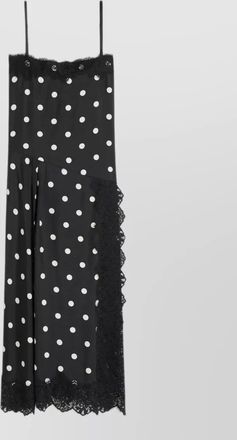 Sportmax long dress straight neckline lace polka dot