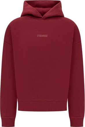 Dsquared2 Logo-Raised Hoodie - Heren - Hoodies - Rood - XL - Katoen - Hoodies & sweatvesten