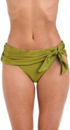 Sunshine 79 Solid Sash Hipster Bikini Bottoms in Olive at Nordstrom Rack, Size 14
