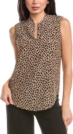St. John Spotted Leopard Silk Top