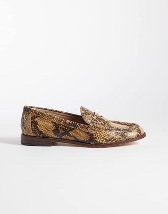 Ralph Lauren Mocassini marroni pitonati-Marrone
