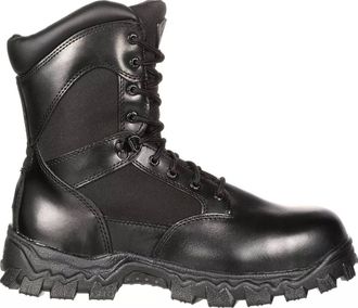 Rocky Mens Alpha Force Waterproof Ankle Lace-Up Boots In Black