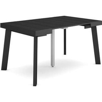 Skraut Home Mesa Consola Extensible, Mesa Comedor Plegable, 140, Para 6 Comensales, Patas De Madera, Estilo Moderno, Negro - Skraut Home