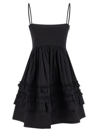 Ganni Black Mini Frill Dress