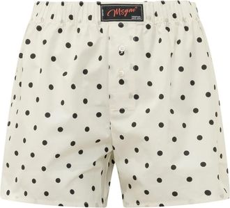 Msgm Shorts met stippen - Dames - Bermuda - Wit - M - Korte Broeken