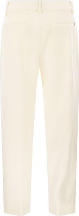 Dondup Womens Sheryl - Loose Flannel Trousers - Cream Wool - Size 28 (Waist)