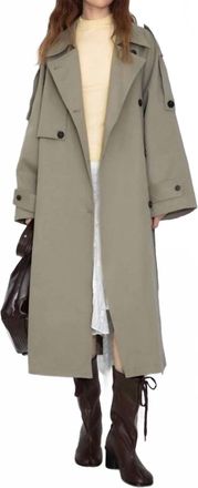 Cubic The Natalie Trench Coat In Dark Sea Green