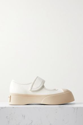 Marni Sneakers Mary Jane Platform In Pelle Pablo - Bianco