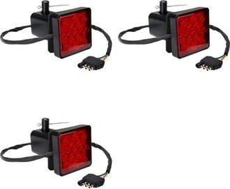 OEM Adecuado Para 3 Luces Rojas De 15 Led De 2 Pulgadas Para Remolque, Gancho De Remolque, Receptor De Remolque, Cubierta De Luz De Freno Con Pines De 12 
