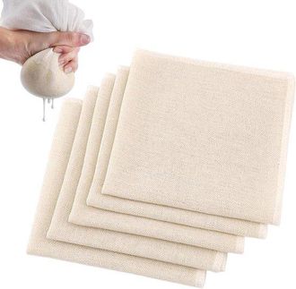 OEM 10 Pa&ntilde;os Coladores De Algod&oacute;n Y Lino De 50x50 Cm - Pa&ntilde;o De Filtro Fino Reutilizable Para Queso, Zumo Y Tofu