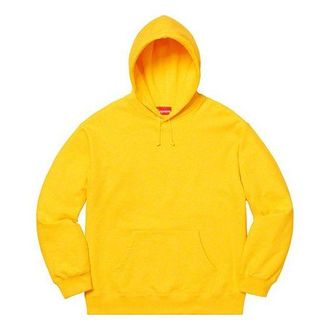 SUPREME FW19 Week 12 Rhinestone Script Hooded Sweatshirt Yellow SUP-FW19-1012