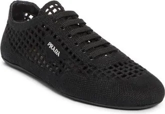 Prada Crochet Sneaker in Black at Nordstrom, Size 10Us