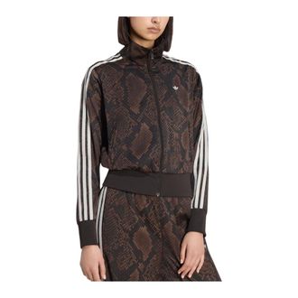 adidas Satin Snake Print Firebird Track Jacket - Dames - Sport - Bruin - Maat: XS Satijn