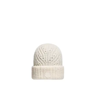 Moncler Moncler Alpaca & Wool Blend Beanie, Women, White, Size: One Size