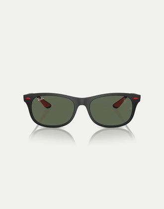 Ray-Ban Rb4607m scuderia ferrari collection occhiali da sole squadrati con lenti verdi in nero