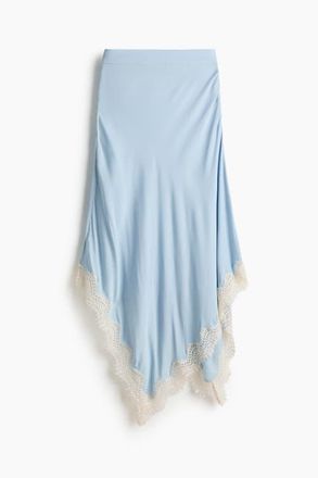H&M Asymmetric Viscose Skirt in Light Blue at Nordstrom, Size 10