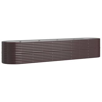 Berkfield Home Garden Raised Bed Powder-coated Steel 368x80x68 cm Brown | Size: 368 x 80 x 68 cm