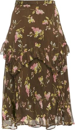 Polo Ralph Lauren Gonna midi a fiori - Marrone