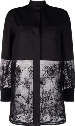 Ferragamo Zwarte Katoenen Shirt - Dames - Overhemden - Zwart - XS - Katoen - Overhemden