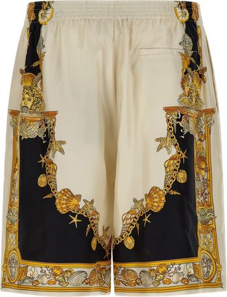 Versace Mens Multicolor Silk Bermuda Shorts