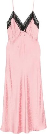 Rixo Alberta Flopi Jurk - Dames - Maxi kleedjes - Roze - M - Leer - Kleedjes