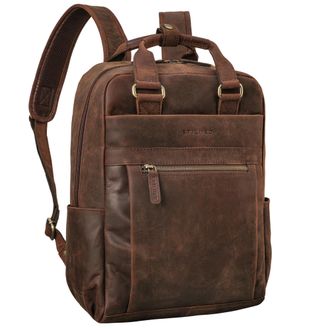 STILORD Silva Large Business Backpack Leather Daypack Men and Women Vintage Leather Backpack Womens Laptop Backpacks 16 Inch Mens, Colour:zamora - brown