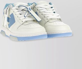 Off-white leather low-top sneakers