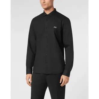 Philipp Plein Shirt Sugar Daddy Cut Long-Sleeve Crystal Skull Men in Black at Nordstrom, Size Xxx-Large