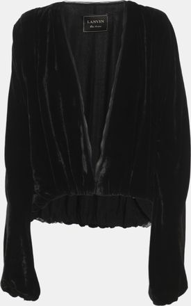 Lanvin Black Velvet Cropped Jackets