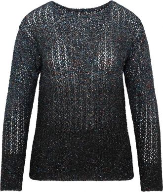 Maison Margiela Trui met pailletten en ronde hals - Dames - Ronde hals truien - Blauw - M - Pailletten - Truien & Vesten