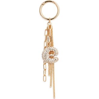 Chelsea28 Pav&eacute; Crystal Inital Bag Charm in E- Clear- Gold at Nordstrom
