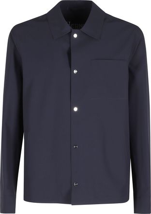 Herno Blue Logo-Buttons Press-Studs Polyamide Jacket