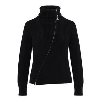 Patrizia Pepe C&aacute;rdigan con cremallera asim&eacute;trica - Knitwear - Mujer - Negro - XS