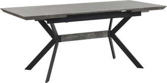 Beliani Beliani - Mesa De Comedor Extensible Efecto Hormig&oacute;n Patas De Metal Negro 140/180 X 80 Cm Cocina Industrial Benson