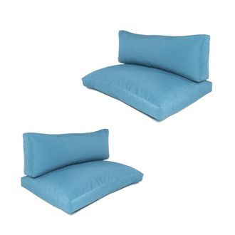 ED&Egrave;N JARD&Iacute; Pack 2 cojines asiento/respaldo palet jard&iacute;n desenfundable, turquesa