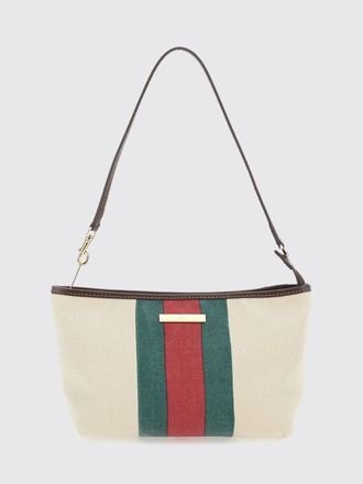 Gucci Mini borsa a spalla in tela di cotone con motivo a righe Web