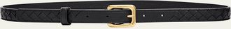 Bottega Veneta Watch-Buckle Intrecciato Leather Belt