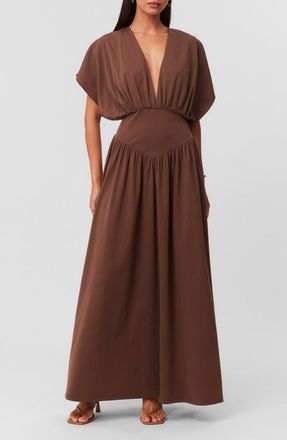 SNDYS Heine Maxi Dress in Mocha at Nordstrom, Size X-Large