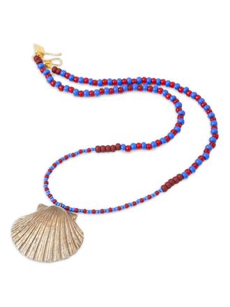 Forte_Forte shell-pendant beaded necklace - women - Plastic - One Size - Gold