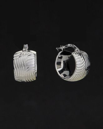 Italian Gold, Inc 14K Italian Gold Weave Design Wide Hoops