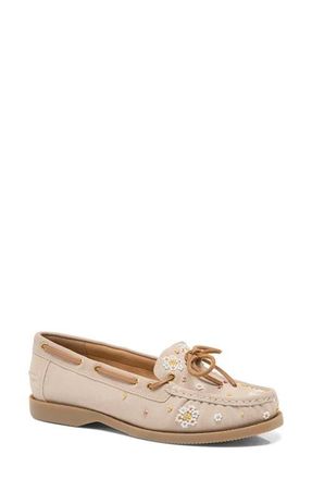 Free People Sandy Beaded Boat Shoe in Oyster Cove Suede at Nordstrom, Size 7.5