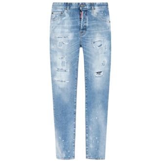 Dsquared2 Mens Cool Guy Jean Destroyed Wash Light Blue Jeans Cotton - Size 34 (Waist)